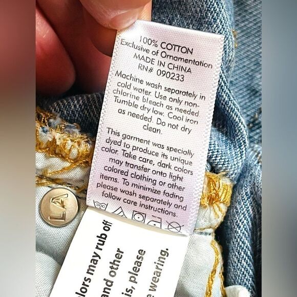 PACSUN Women’s Size 28 Embroidered Medium Wash Denim Mini Skirt • Raw Edge Hem - Picture 13 of 15